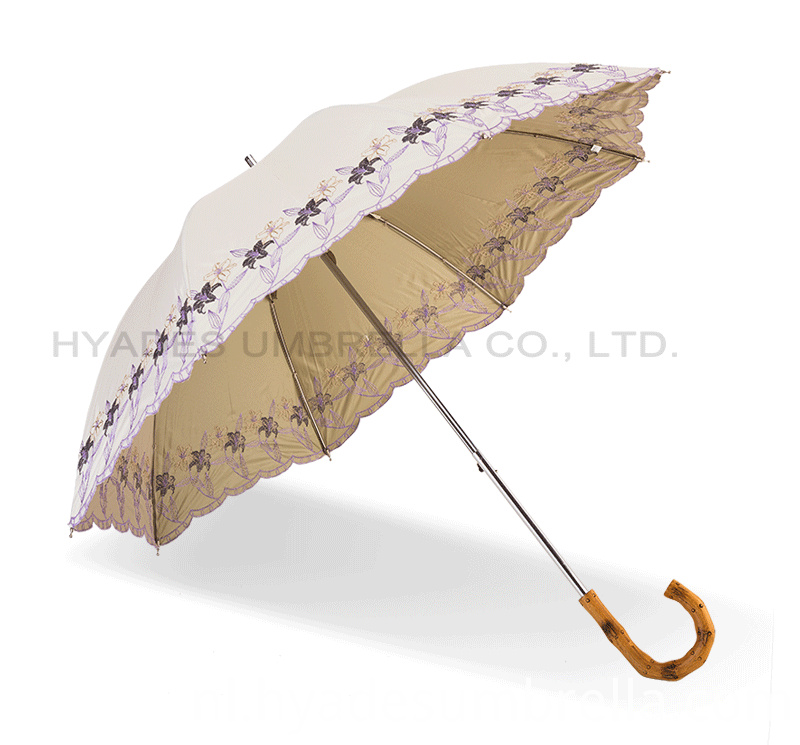 Flower Embroidery Women S Straight Paraplu Slide Parasol B2b Flower Embroidery Women S Straight Umbrella Slide Parasol B2b